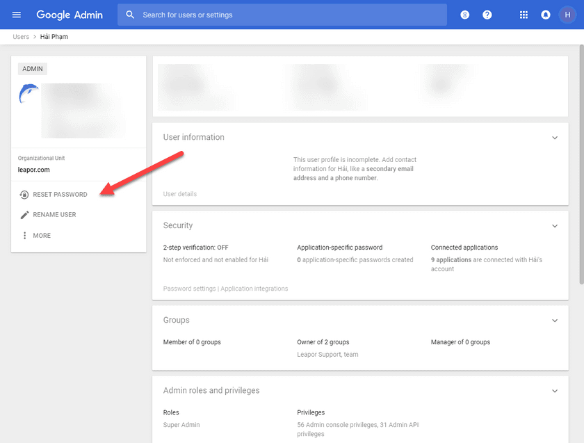  Admin đổi mật khẩu User 