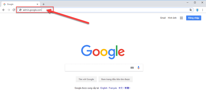 Đăng nhập vào admin G Suite